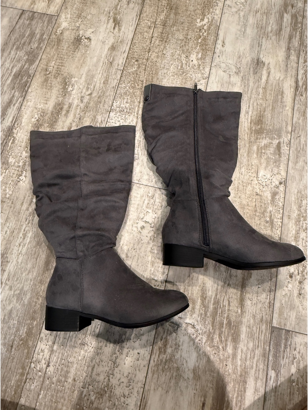 Maurices 7.5 Wide Calf Gray Knee High Boots
